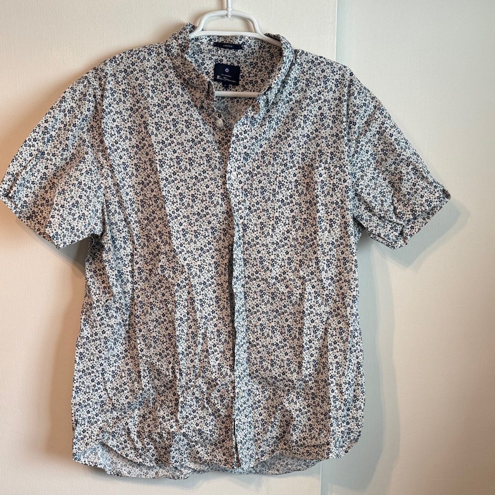 Ben Sherman White and Blue Patterned Shirt